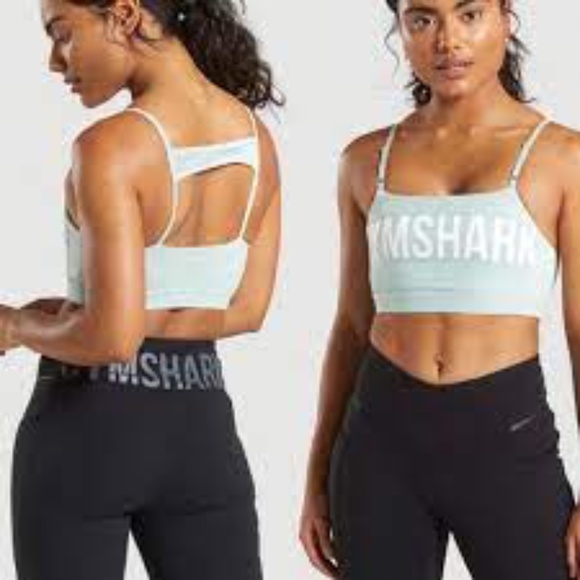 Gymshark Green Logo Recess Sports Bra Size Medium - Picture 7 of 8